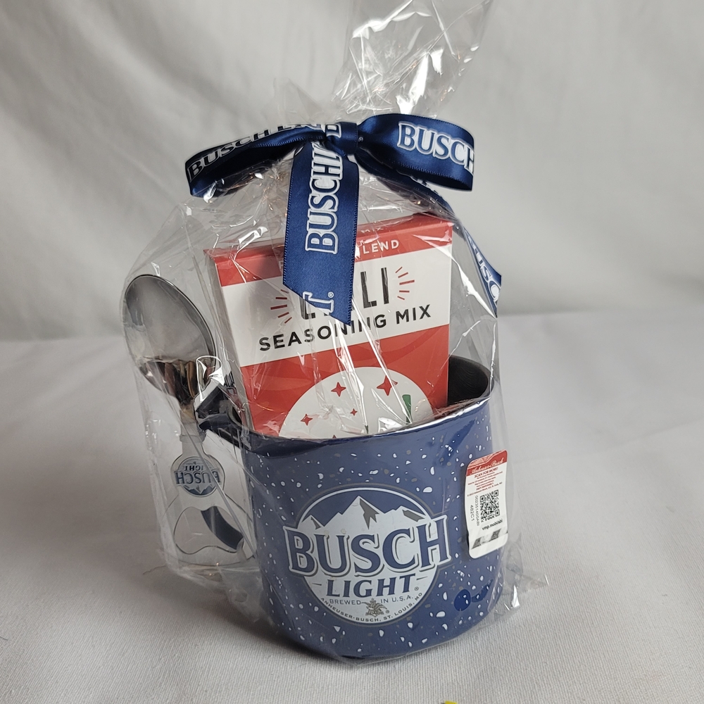 Busch Light Chili Mug Gift Set W/ Brew Spoon Limited Edition Seasoning 1 Oz NEW